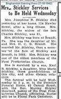 Stickley, Josephine B